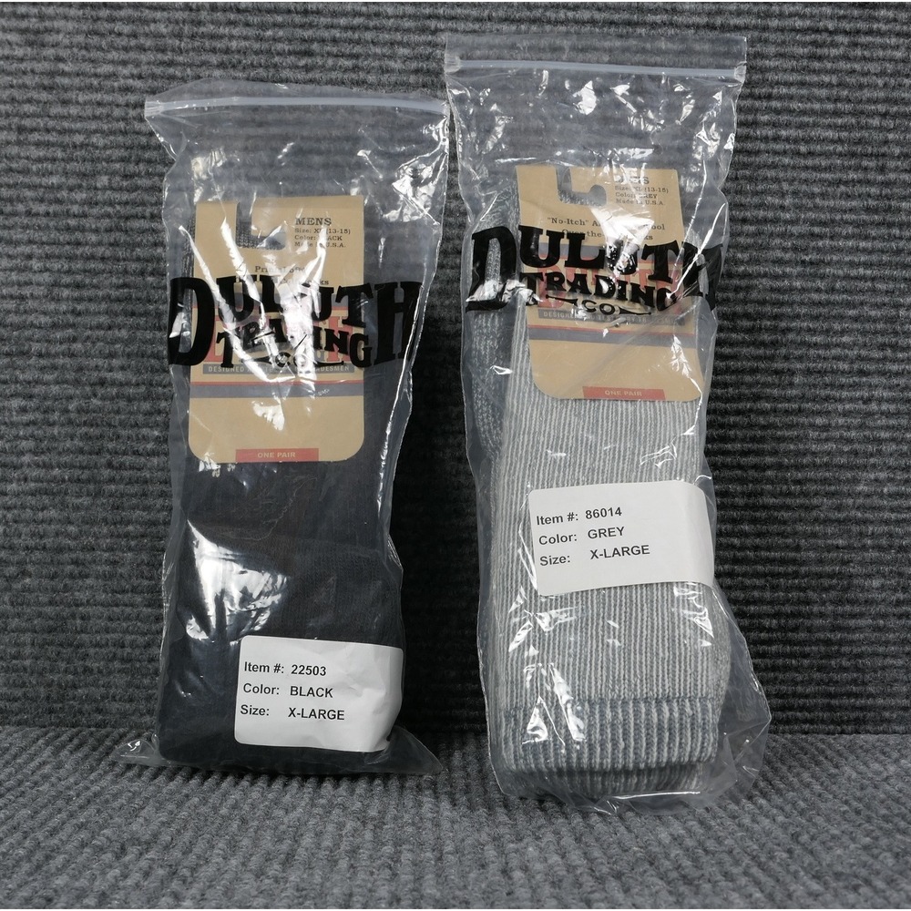 Duluth Trading Co Mens XL Over-the-Calf Socks PrimaLoft Merino Wool USA Lot of 2